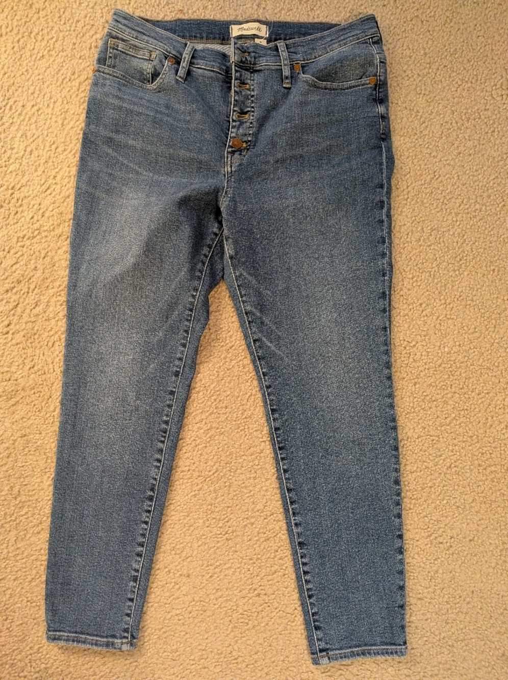 Madewell 9" Mid-Rise Skinny Crop Jeans: Button-Front